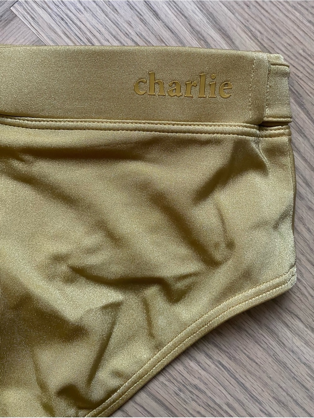 Charlie by Matthew Zink Metallic Gold Men’s Swim Briefs - Picture 5 of 6